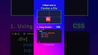 Two best way to Center A Div developer html css [upl. by Saddler]