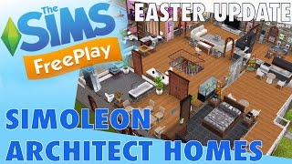 Sims Freeplay  Simoleon Architect Homes  Easter Update [upl. by Alat]