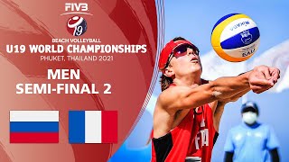 RUS vs FRA  Mens SemiFinal  U19 Beach Volleyball World Champs 2021 [upl. by Ical]