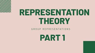 Group Representations  Representation Theory  MSc  Delhi University  Part 1 [upl. by Attelocin]