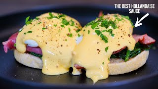 Eggs Benedict Recipe  The Best Hollandaise Sauce Ever [upl. by Kimmie]