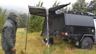 Rain Camping In Popup Car Tent [upl. by Abner]