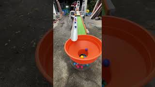 Marble run orange circle slope asmr ☆ DIY rain gutter wooden slope ④ [upl. by Haidabez]