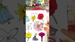 Coloring the Flower Shapes page Ligulate shorts [upl. by Jacki96]