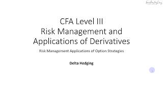 CFA Level III  Introduction to CFA Level 3  Risk Management Application Of Option Strategies [upl. by Braun622]