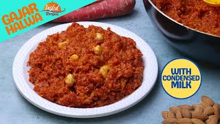 Instant Gajar Ka Halwa With Condensed Milk  Easy Carrot Halwa Recipe [upl. by Justus392]