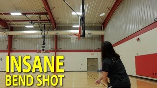 Frisbee Trick Shots  Insane Around Basketball Hoop Bend Shot [upl. by Llireva]