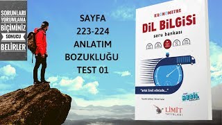 LİMİT YAYINLARI  LİMİT KRONOMETRE DİL BİLGİSİ SB  ANLATIM BOZUKLUĞU TEST 01 [upl. by Corella]