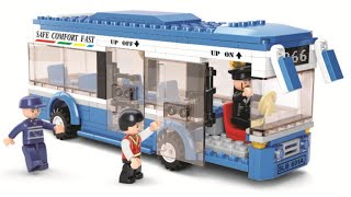 Unboxing SLUBAN Town M38B0330 City Bus compatible with LEGO [upl. by Eetsirk]