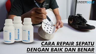 CARA REPARASI DAN LEM SEPATU NIKE [upl. by Ynnek]