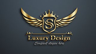 Professional Luxury Logo Design Photoshop cc Tutorial [upl. by Chipman939]