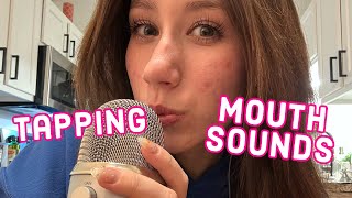 ASMR with my new microphone mouth sounds and tapping [upl. by Nnylhsa]