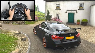 Forza Horizon 4 BMW M4 GTS Steering Wheel  Paddle Shifter Gameplay [upl. by Enobe]