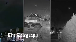 Large meteor burns bright trail over the UKs night sky [upl. by Carlie725]