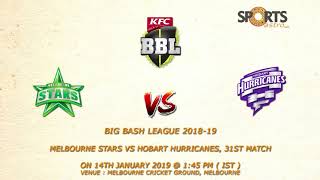 Big Bash League 201819 Melbourne Stars vs Hobart Hurricanes 31st Match Prediction [upl. by Acinor]