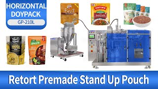 Automatic Tuna Meat Chicken High Viscous Food Retort Pouch Doypack Packing Machine [upl. by Medovich744]