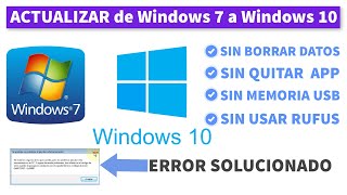 Actualizar de Windows 7 a Windows 10 Sin Perder Datos Sin Borrar Programas error 0x80072f8f 0x20000 [upl. by Casper874]