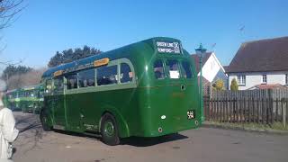 Leyland TF FJJ774 Preserved TF77 Greenline Coach Seen Departing North Weald Station [upl. by Anuahsat]