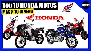 Top 10 HONDA MOTOS que te dan MÁS por tu DINERO 🇯🇵 🇲🇽  2024 [upl. by Neitsirhc965]