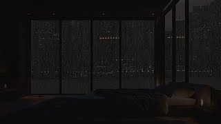 Rainfall On Window In A Cozy NYC Bedroom  Night View And Relaxing Rain Sounds 🌧️ [upl. by Sane]