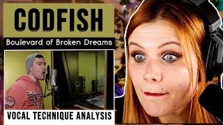 Vocal Coach Reacts to BEATBOX CODFISH  “Boulevard Of Broken Dreams” Analysis [upl. by Bock]