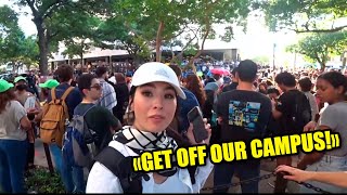 Caroline Kwan amp Malena at AUSTIN CAMPUS PROPALESTINIAN PROTEST [upl. by Dustan]