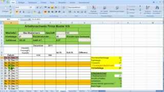 Excel  Zeiterfassung Wochentage bedingt formatieren [upl. by Ylliw840]