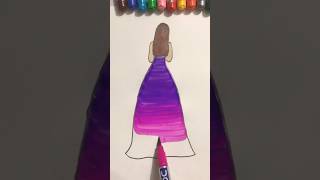 How to easy contrast dress drawing youtubeshorts art shotrs [upl. by Damarra]