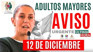 🔴7 DICIEMBRE AVISO🛎️PAGO A RECIBIR CALENDARIO Y MONTO ADULTOS MAYORES PENSION BIENESTAR 2025🔴 [upl. by Aisylla]