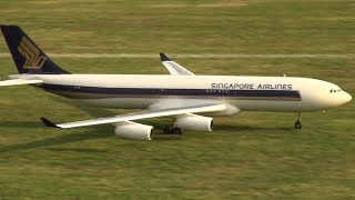 HUGE RC AIRLINER SINGAPORE AIRBUS A340 AMAZING RC TURBINE AIRPLANE [upl. by Forelli831]