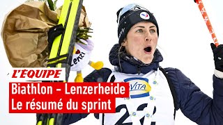 Biathlon 202324  Justine BraisazBouchet remporte le sprint de Lenzerheide [upl. by Queston]