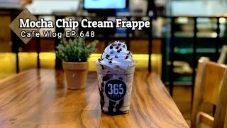 Cafe Vlog EP648  Mocha Chip Cream Frappe  Mocha drinks  Frappe recipe  Regular size [upl. by Ariayek639]