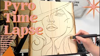 Pyrography Time Lapse Project  Wood Burning Project [upl. by Oys]