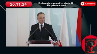 ➡️ Konferencja prasowa Prezydenta RP i Prezydenta Armenii [upl. by Atilek]