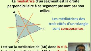 Les médiatrices des côtés d’un triangle [upl. by Trudi]