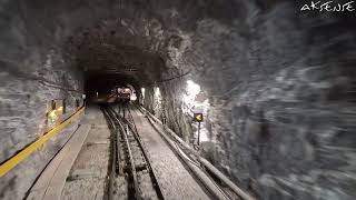 A rare cab ride video of Jungfraubahn  between Jungfraujoch and Kleine Scheidegg Switzerland  4K [upl. by Ambrogino]