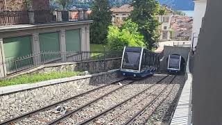 Funicolare Lugano Città–Stazione FFS seit 2016 auch Sassellina genannt Standseilbahn Lugano [upl. by Tally]