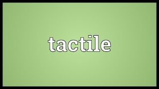 Tactile Meaning [upl. by Gayle539]