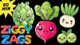 Spring Vegetables Dancing For Babies  Funky Veggies Baby Sensory Video [upl. by Steffin]