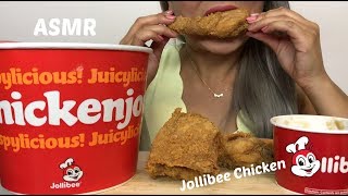 ASMR JOLLIBEE FRIED CHICKEN  MANGO Peach Pie No talking  Eating Sounds [upl. by Seditsira]