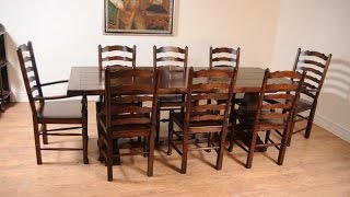 Oak Kitchen Dining Set Ladderback Chairs [upl. by Niwred772]