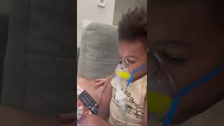 Royal got RSV Such a big boy on his nebulizer baby babyboy RSV bigboy toddler familyvlog [upl. by Aramoiz]