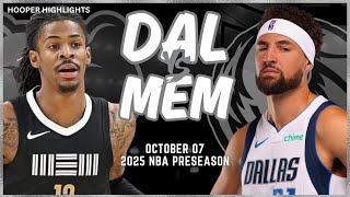 Dallas Mavericks vs Memphis Grizzlies Full Game Highlights  Oct 7  202425 NBA Preseason [upl. by Arinaid]