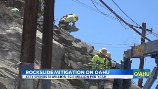 Rock slide mitigation project on Pacific Heights Road [upl. by Bronez679]