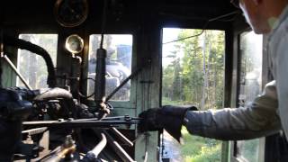 Steam Locomotive Cab Ride on the Wiscasset Waterville and Farmingon Narrow Gauge railroad [upl. by Veriee]