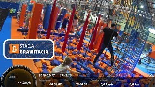 Park Trampolin  Stacja Grawitacja Warszawa  Tor Ninja 17022019 [upl. by Kosse]