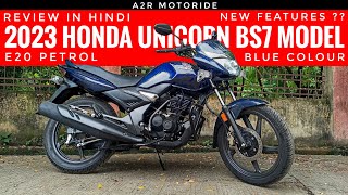 Honda Unicorn Bs7 2023 Model  Blue Colour  Review  Price  Mileage [upl. by Allisirp]