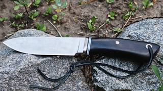 Knife Making  Knife made of ELMAX steel titanium and ebony [upl. by Regor]