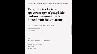 Xray photoelectron spectroscopy of graphitic carbon nanomaterials doped with heteroa  RTCLTV [upl. by Dyoll413]