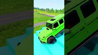 Double Flatbed Trailer Truck vs Speed bumps  Train vs Cars  Tractor vs Train  BeamNG Drive 001 [upl. by Azitram]